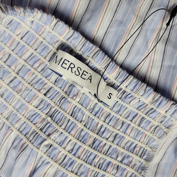 NWOT Mer Sea Crop Top Sleeveless Striped Smocked Boho Size Small - Picture 5 of 7